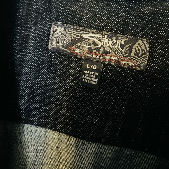 Silver Jean Co Distressed Dark Denim Patty Jacket - Picture 9 of 9